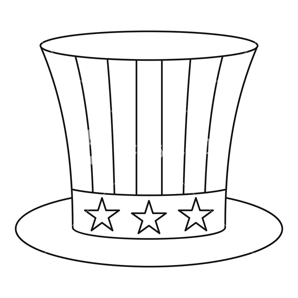1000x1000 Uncle Sam Hat Icon Outline Illustration Of Uncle Sam Hat Vector