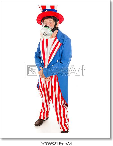 450x580 Free Art Print Of Uncle Sam In Gas Mask