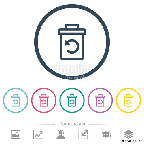 500x500 Undelete Flat Color Icons In Round Outlines Stock Image