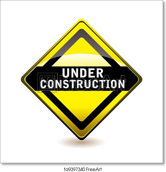 561x581 Free Art Print Of Under Construction Icon Yellow And Black Under