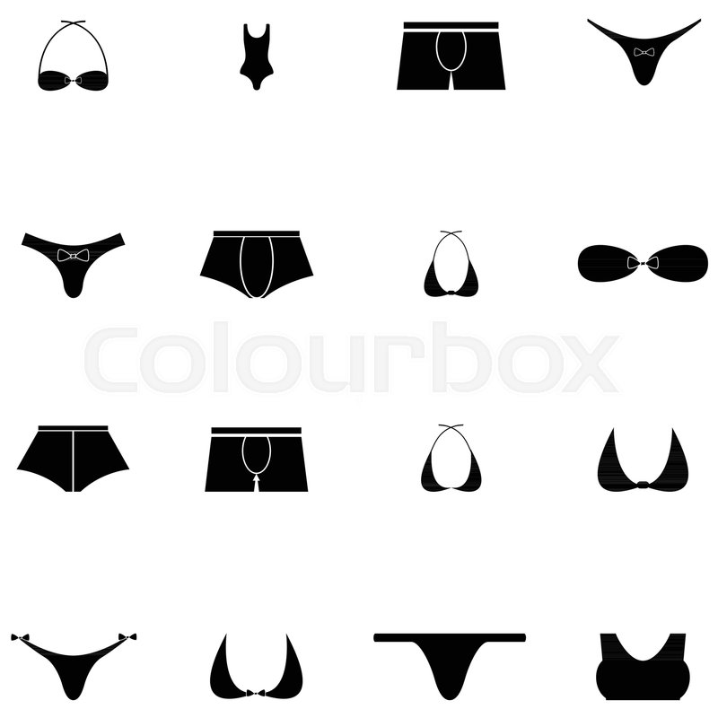 800x800 Underwear Icon Set Stock Vector Colourbox