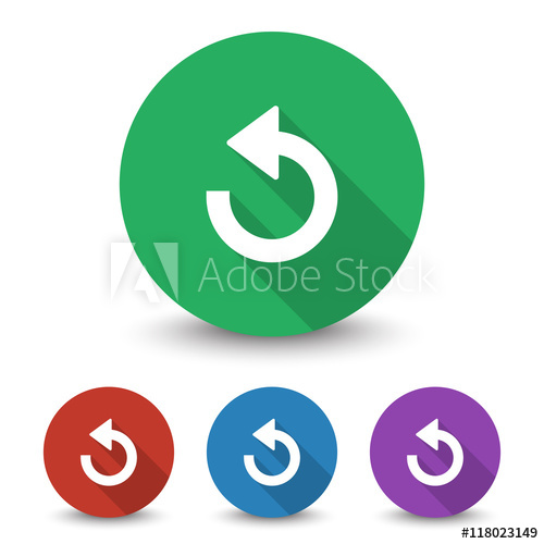 500x500 White Undo Icon In Different Colors Set