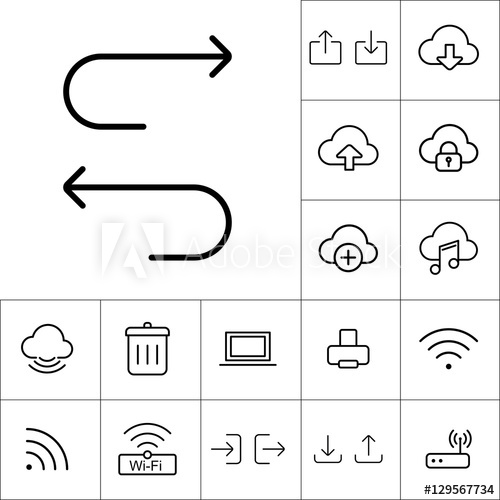 500x500 Thin Line Undo Redo Icons On White Background, Web Internet Icon