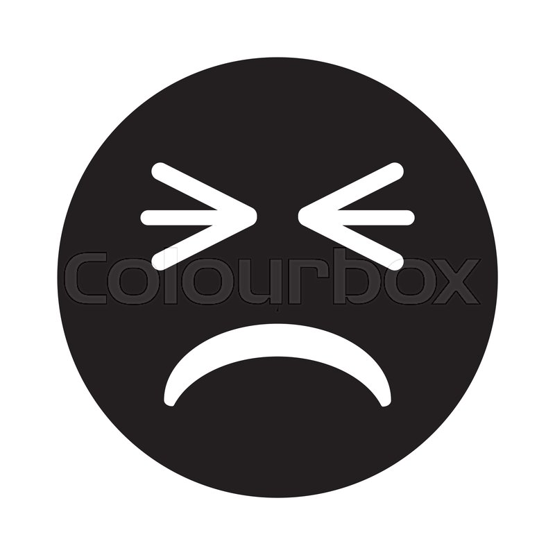 800x800 Unhappy Face Emoticon Funny Pictogram Stock Vector Colourbox