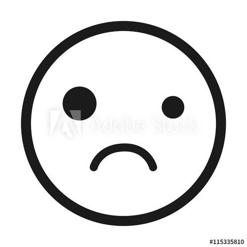 500x500 Sad Face Emoticon Isolated Icon Design