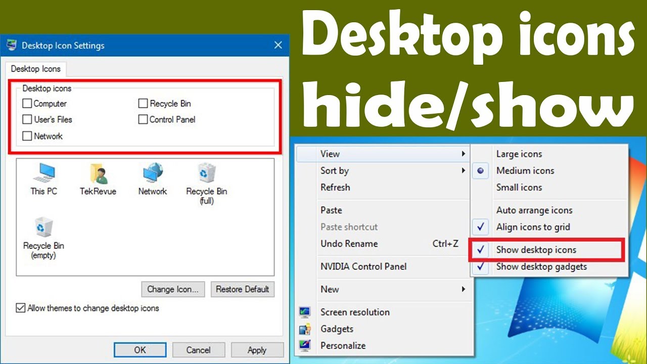 How To Desktop Shortcut Icon Hideunhide 1280x720 How To Desktop Shortcut Icon Hideunhide