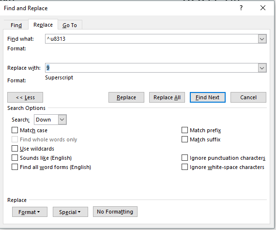 570x475 Unicode Search And Replace In Word Decimal And Hex Darren Goossens
