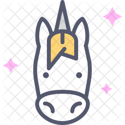 256x256 Unicorn Icon Of Colored Outline Style