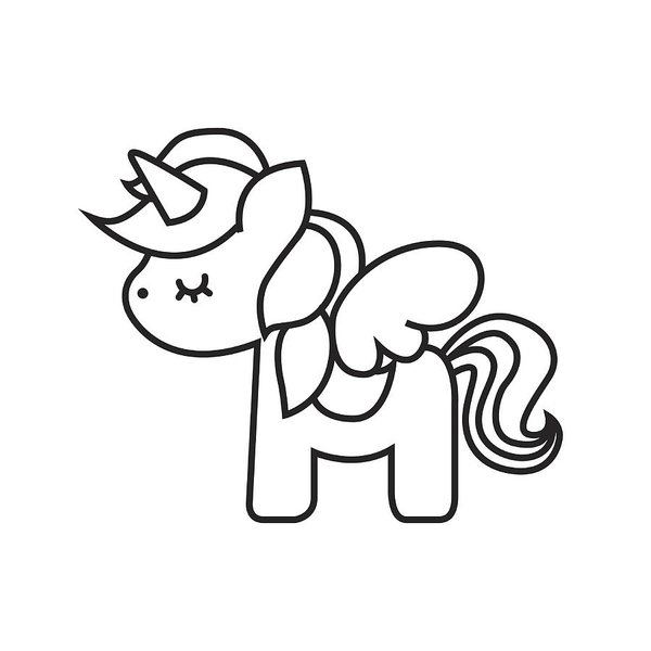 600x600 Drawing Cute Unicorn Icon Art Print