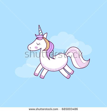 450x470 Unicorn Icon Vector Illustration Cute Simple Unicorn On Blue
