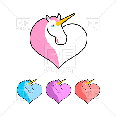 400x400 Heart With Unicorn Icon Vector Image Of Icons And Emblems