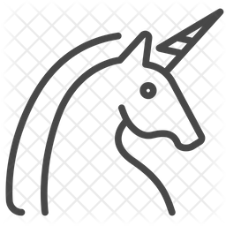256x256 Unicorn Icon Of Line Style