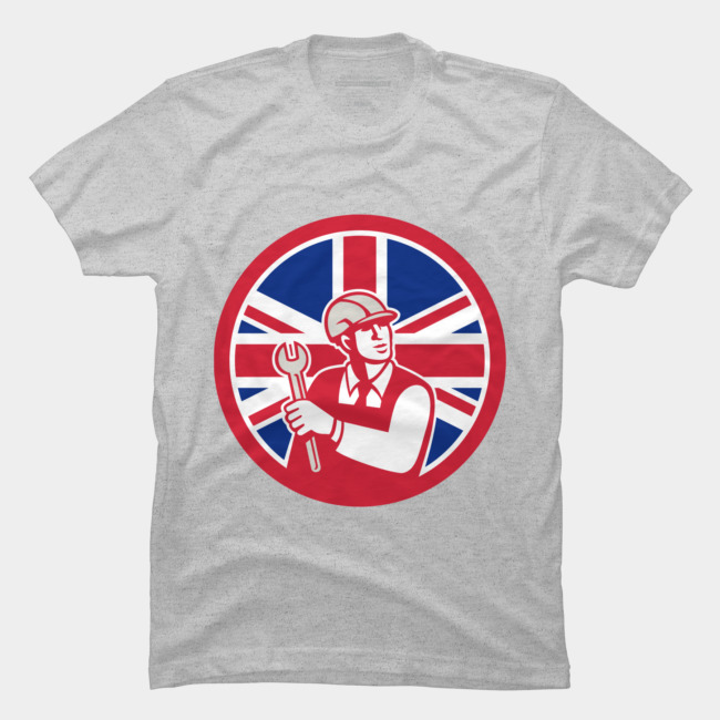 650x650 British Engineer Union Jack Flag Icon T Shirt