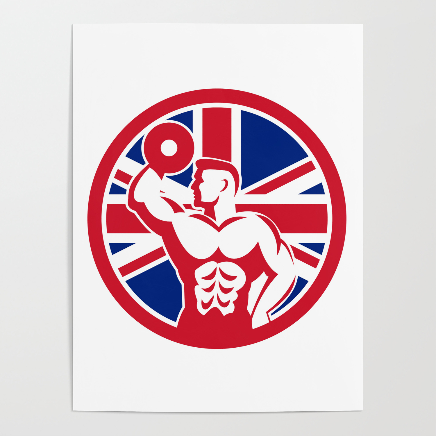 1500x1500 British Fitness Gym Union Jack Flag Icon Poster