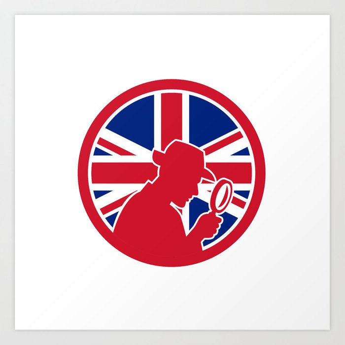 700x700 British Private Investigator Union Jack Flag Icon Art Print