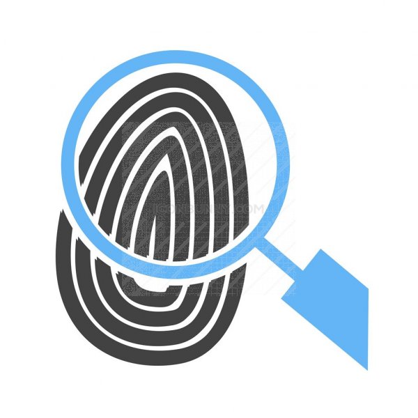 600x600 Fingerprint Blue Black Icon