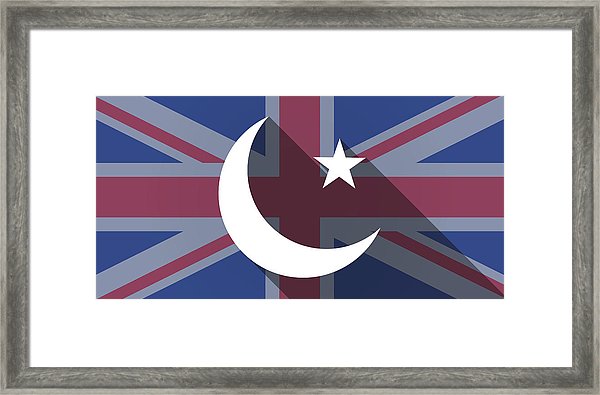 600x395 United Kingdom Flag Icon With An Islam Sign Framed Print