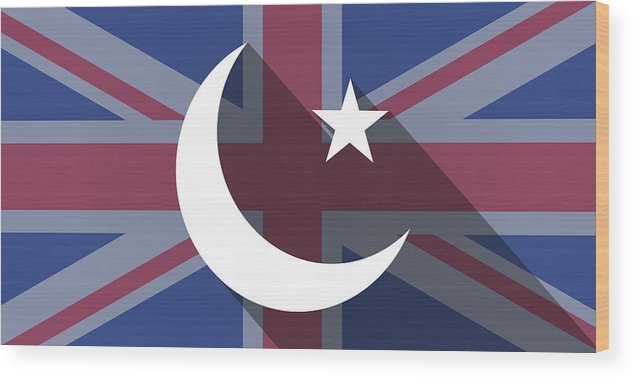634x378 United Kingdom Flag Icon With An Islam Sign Wood Print