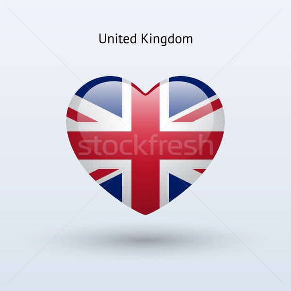600x600 Love United Kingdom Symbol Heart Flag Icon Vector Illustration