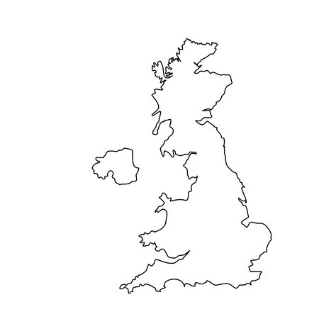 450x450 Vector Illustration Uk Map Outline Drawing England Map Line Icon