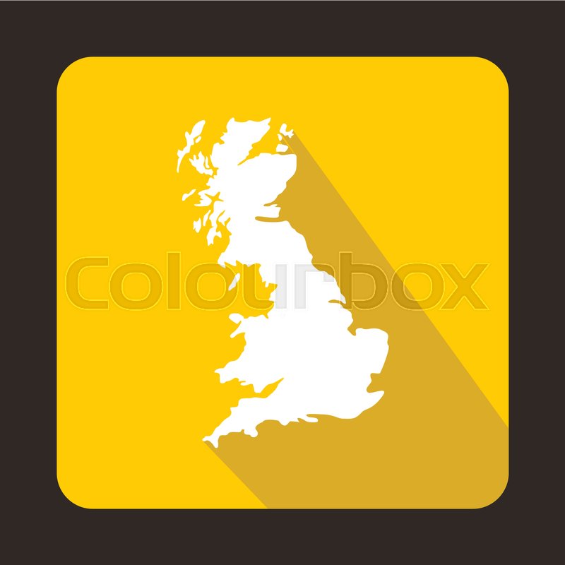 800x800 White Map Of United Kingdom Icon, Flat Stock Vector Colourbox