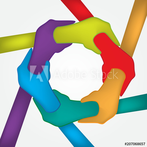 500x500 Logo Hands Colorful Unity Strength Teamwork People Icon Vector