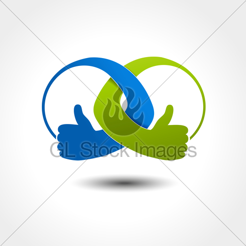 500x500 Vector Unity Icon, Best Choice Symbol, Gesture Hand Gl Stock Images