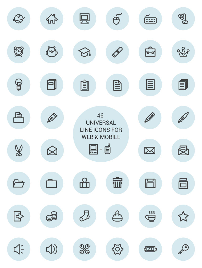 800x1061 Freebie Universal Line Icon Set For Web And Mobile