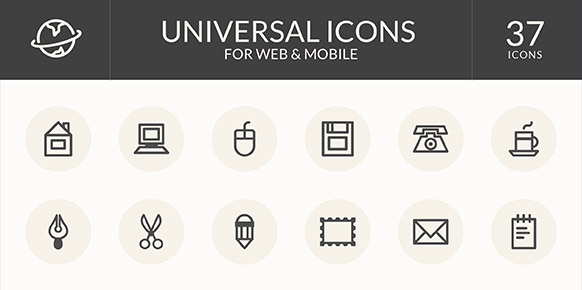 582x290 Universal Icon Set Freebie!