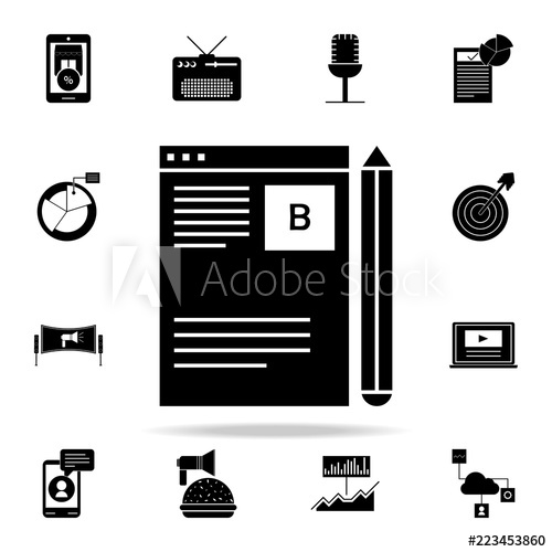 500x500 Blog Management Icon Digital Marketing Icons Universal Set