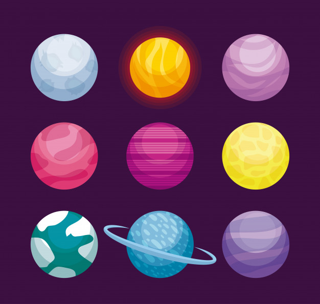 626x595 Set Of Planets Space Universe Icon Vector Premium Download