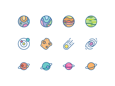 400x300 Universe Icon Set Illustrator In Space Drawings, Icon Set