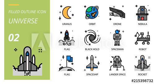 500x271 Universe Icon Pack Filled Outline Style Icons For Universe,uranus