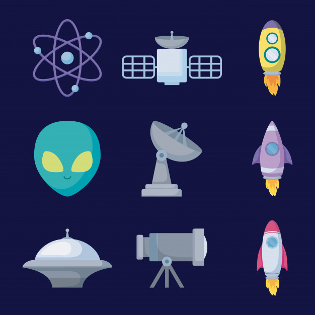 626x626 Set Objects Of Space Universe Icon Vector Premium Download