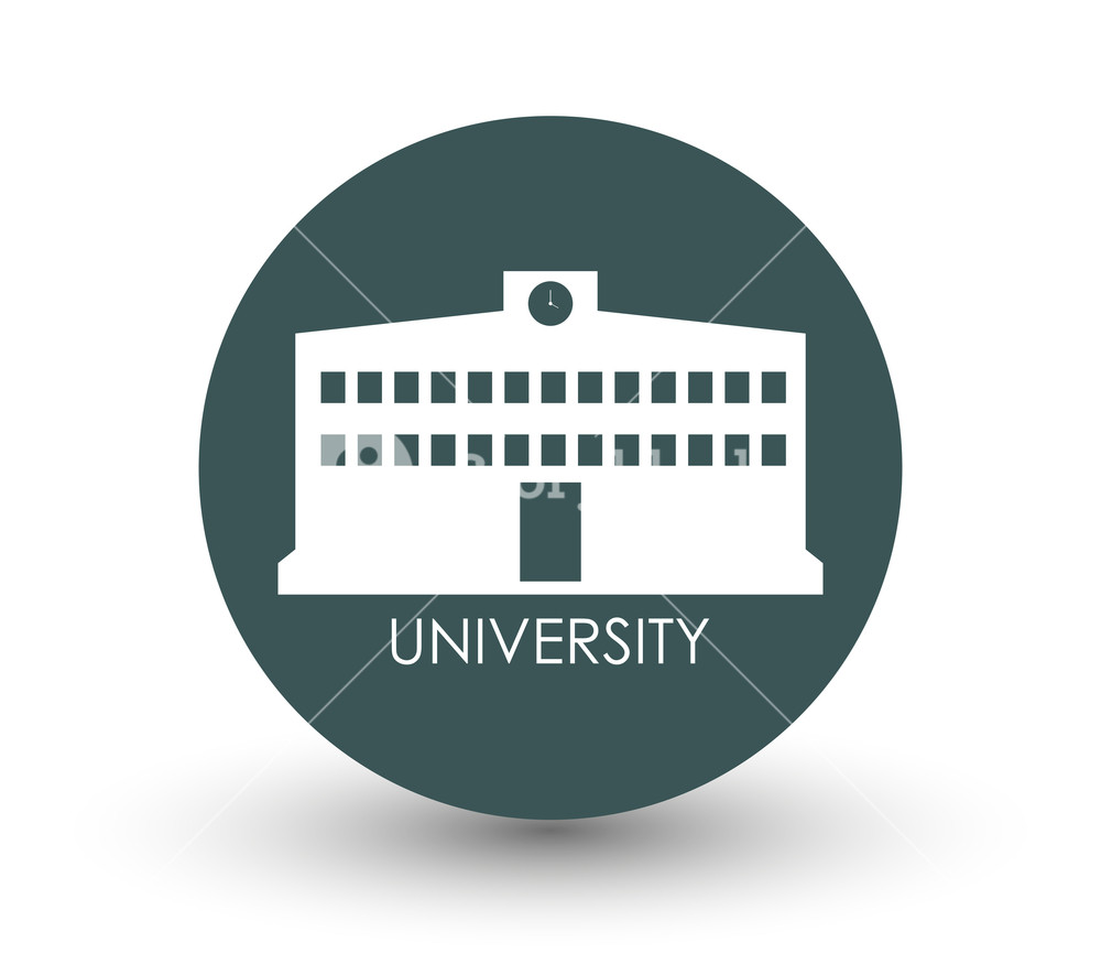 1000x875 University Icon On White Background Royalty Free Stock Image