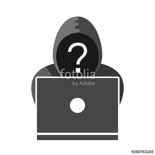 500x500 Unknown Person Hacker Icon Anonymous Pictogram Isolated On White