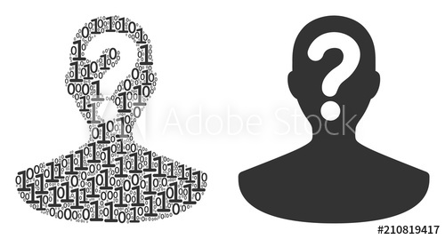 500x269 Unknown Person Mosaic Icon Of Binary Digits In Different Sizes