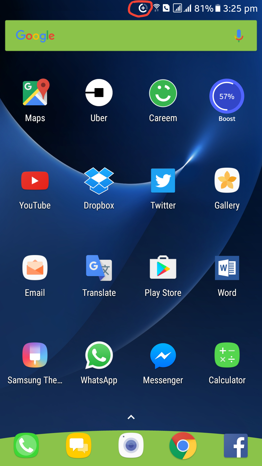 android status bar icon plus with circle