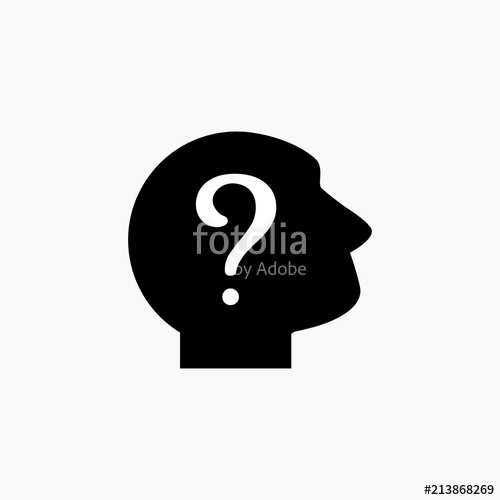 500x500 Black Silhouette Of Man's Head With White Question Mark User