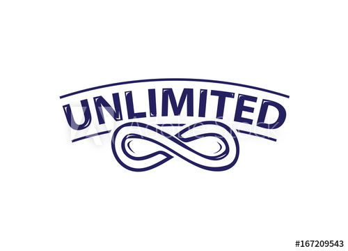 500x360 Infinity Symbol With Unlimited Word, Icon Design, Isolated
