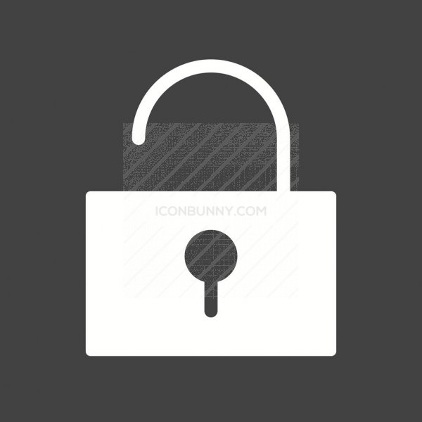 600x600 Unlock Glyph Inverted Icon