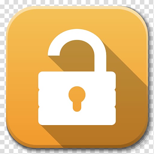 512x512 Unlock Icon Illustration, Lock Symbol Yellow, Apps Unlock