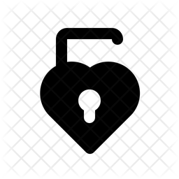 256x256 Heart Unlock Icon Of Glyph Style