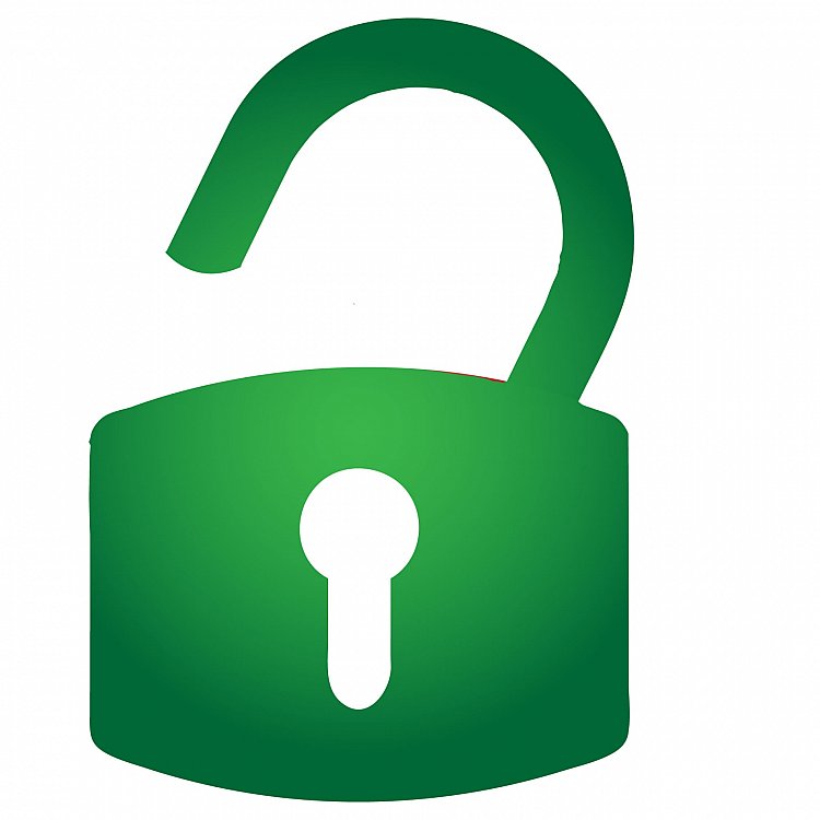 750x750 Icon Showing Unlock In The Color Green