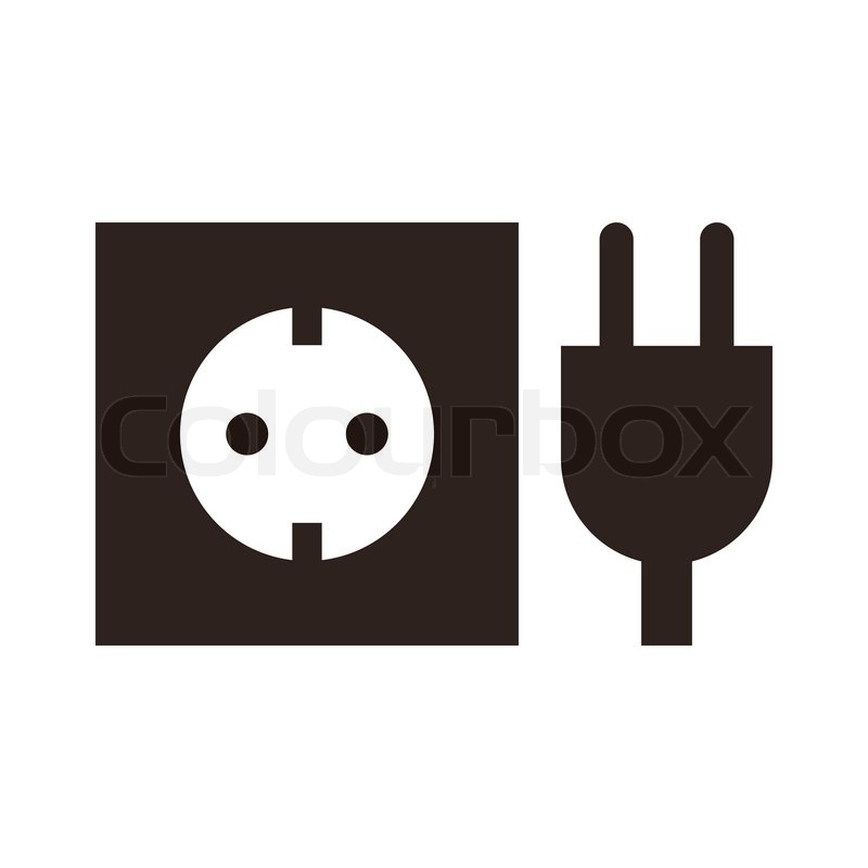 800x800 Plug And Socket Icon Isolated On White Stock Vector Colourbox
