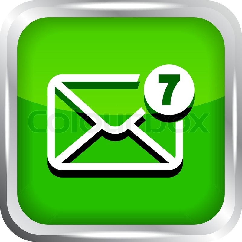800x800 Green Mail Icon With Unread Messages Stock Vector Colourbox