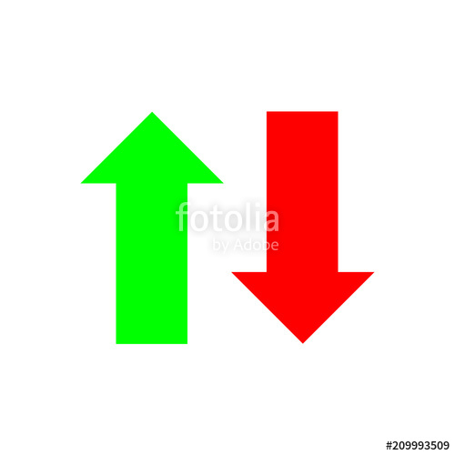 500x500 Green Up Arrow, Red Down Arrow Icon Stock Image And Royalty Free