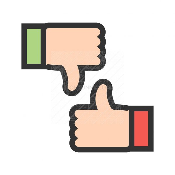 600x600 Thumbs Up Down Line Filled Icon