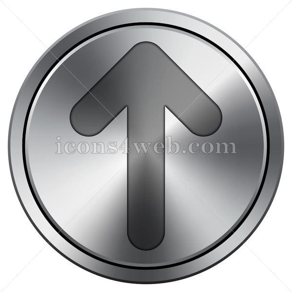 600x600 Up Arrow Icon Round Icon Imitating Metal