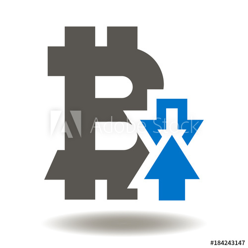 500x500 Bitcoin Arrow Up Down Icon Vector Growth And Fall Of Bitcoin
